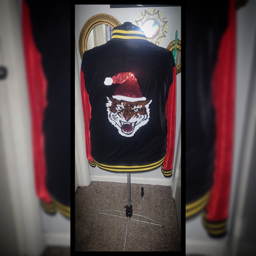 Black and Red Jacket with Tiger Design